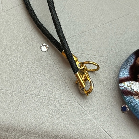 💙 Stunning Exquisite Rare Venetian Murano Glass Heart Pendant with Leather Chain - Picture 6 of 9